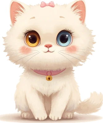 Emi - mèo linh vật trắng mắt hai màu